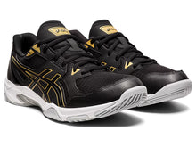 Load image into Gallery viewer, Asics Men&#39;s Gel-Rocket 10 Volleyball shoe - black/pure gold
