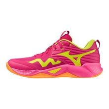 Load image into Gallery viewer, Mizuno Women's Wave Momentum Pro Volleyball Shoe - pink tetra/fortune yellow
