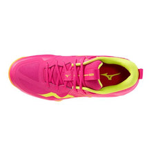Load image into Gallery viewer, Mizuno Women's Wave Momentum Pro Volleyball Shoe - pink tetra/fortune yellow
