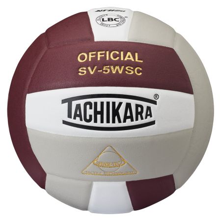 Tachikara SV5WSC Volleyball - cardinal/white/gray